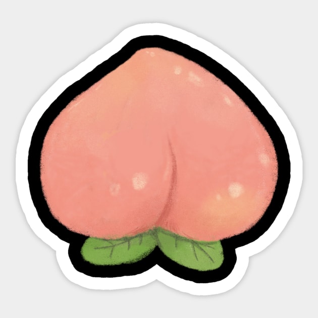 peach or duck butt really Sticker by komomorebi